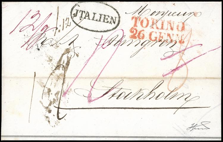 SARDEGNA-SVEZIA 1848 - Lettera ... 