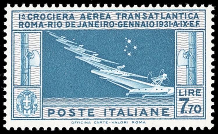 1930 - 7,70 lire Crociera Balbo ... 