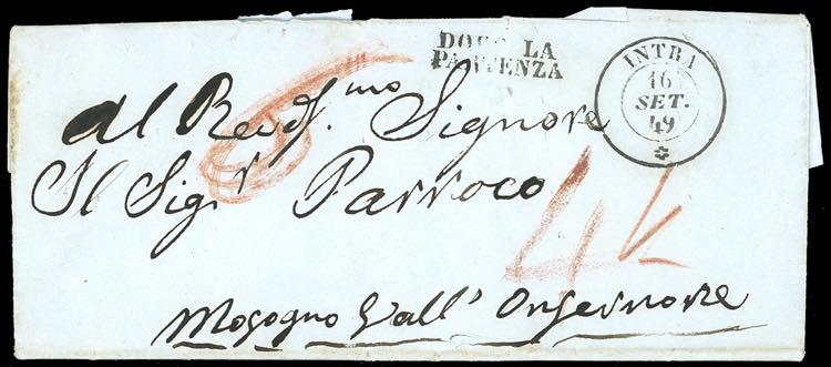 SARDEGNA-SVIZZERA 1849 - Lettera ... 