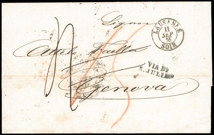 SARDEGNA-SVIZZERA 1855 - Lettera ... 
