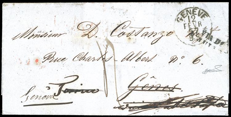 SARDEGNA-SVIZZERA 1857 - Lettera ... 