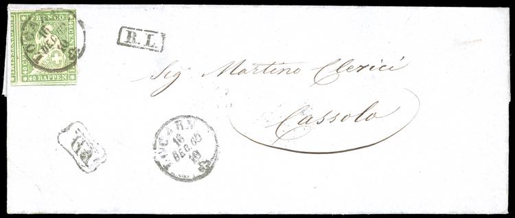 SARDEGNA-SVIZZERA 1860 - 40 r. ... 