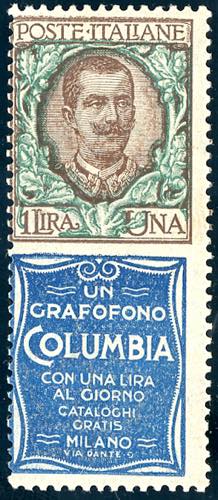 1924 - 1 lira Columbia (19), gomma ... 