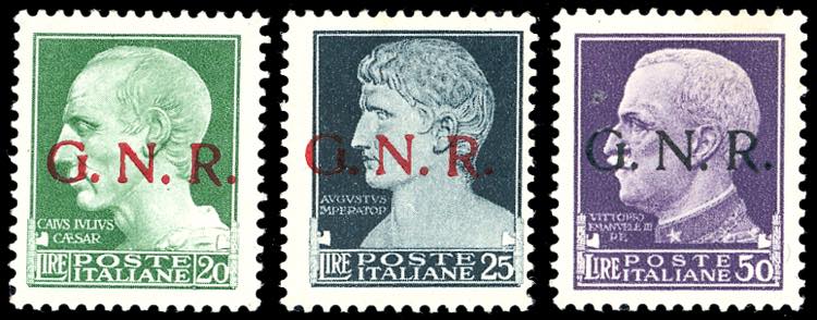 1944 - 20,25 e 50 lire soprastampa ... 