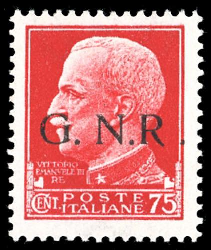 1943 - 75 cent. soprastampa G.N.R. ... 