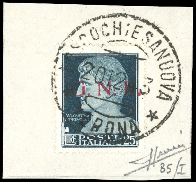 1943 - 25 lire soprastampa G.N.R. ... 