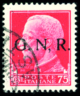 1943 - 75 cent. soprastampa G.N.R. ... 