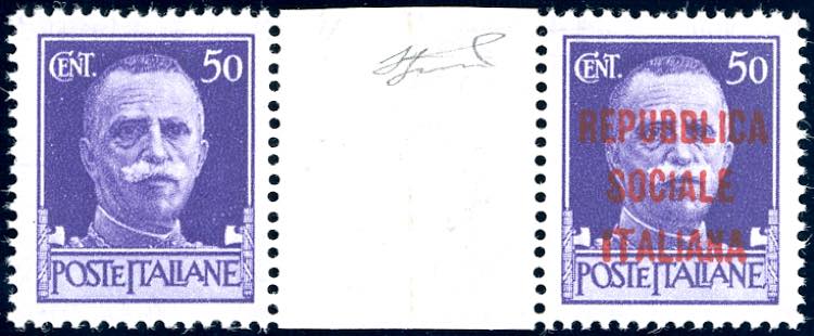 1944 - 50 cent. coppia orizzontale ... 