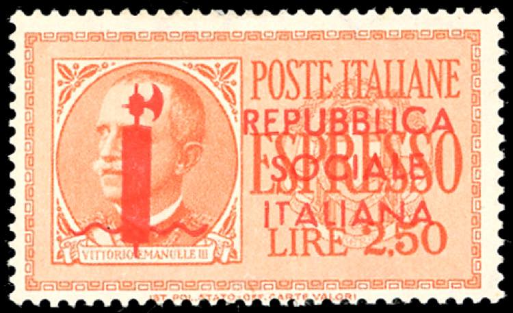 1944 - 2,50 lire soprastampato in ... 