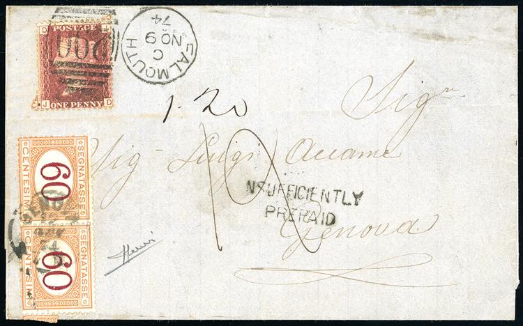 REGNO DITALIA-GRAN BRETAGNA 1874 ... 