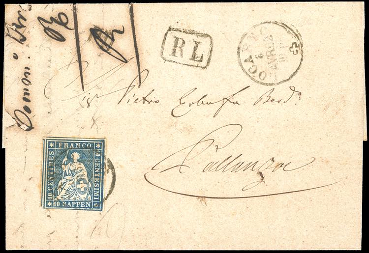 REGNO DITALIA-SVIZZERA 1862 - 10 ... 