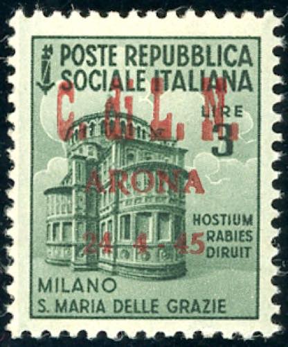 ARONA 1945 - 3 lire soprastampato ... 