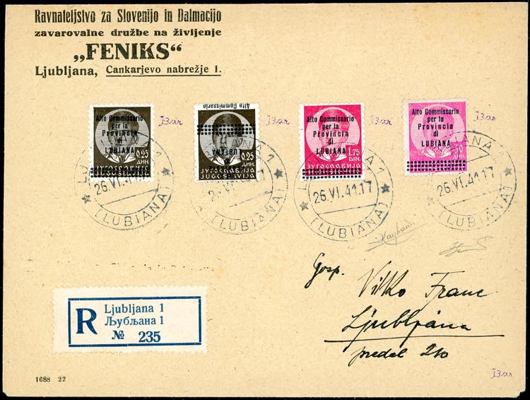 LUBIANA 1941 - Non emessi, 25 p., ... 