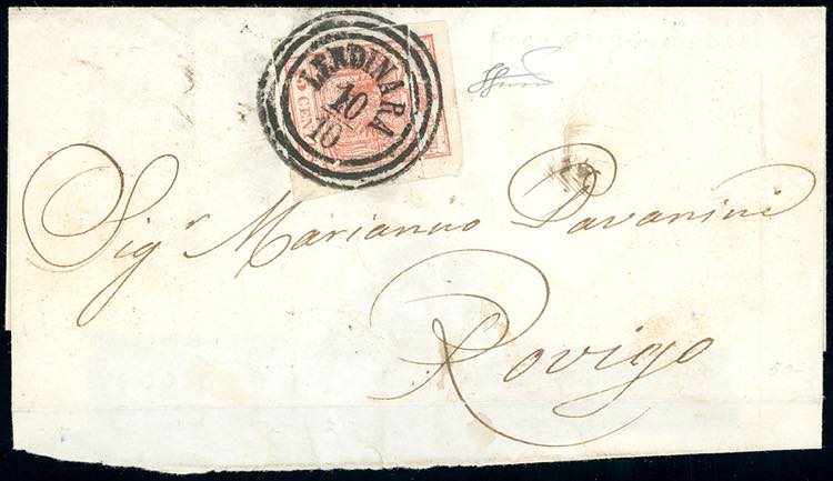 1852 - 15 cent. rosso, III tipo, ... 