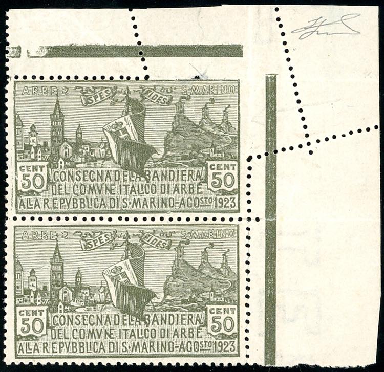 1923 - 50 cent. Bandiera di Arbe ... 