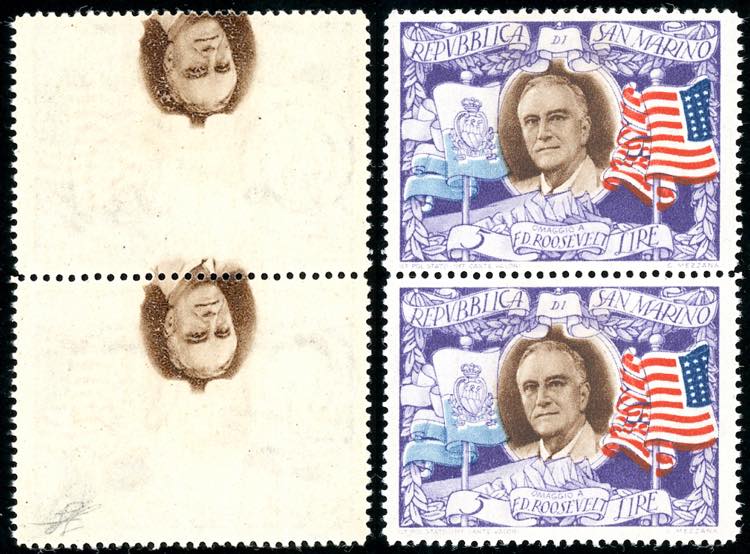 1947 - 5 lire Roosvelt, stampa ... 