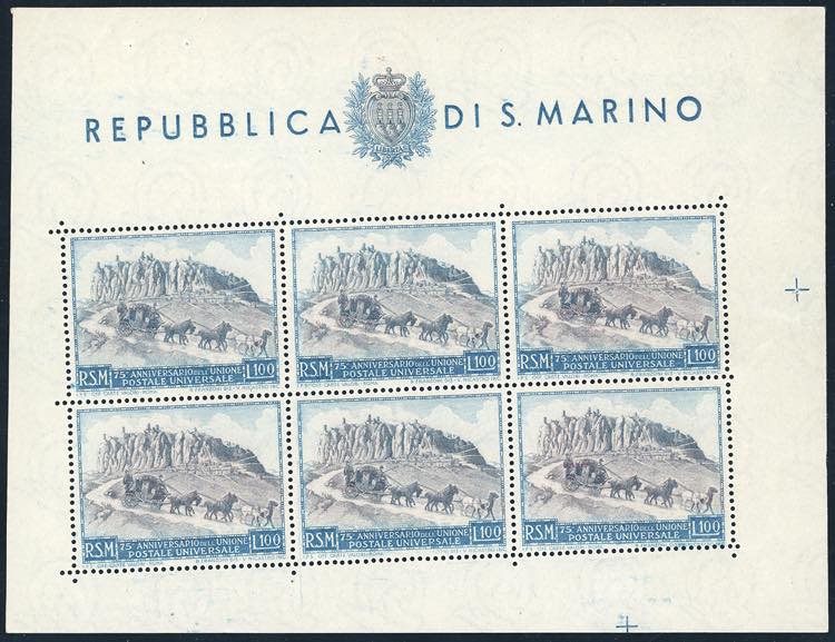 1949 - 100 lire UPU, foglietto, ... 