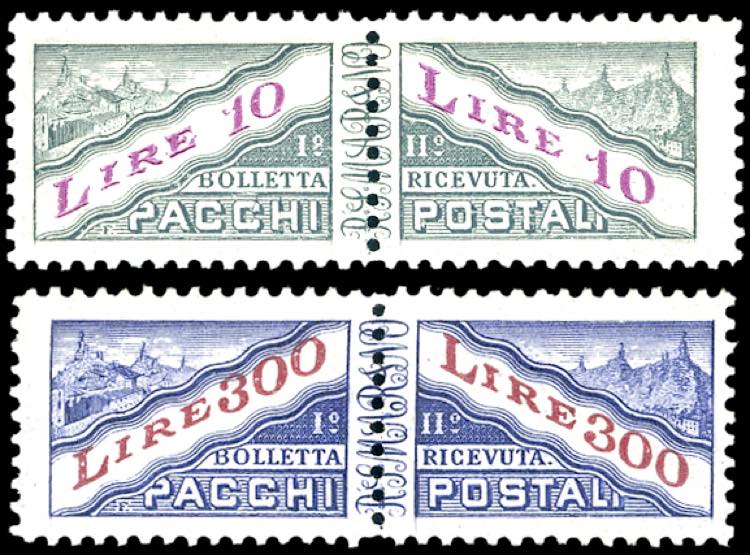 1953 - 10 e 300 lire, filigrana ... 