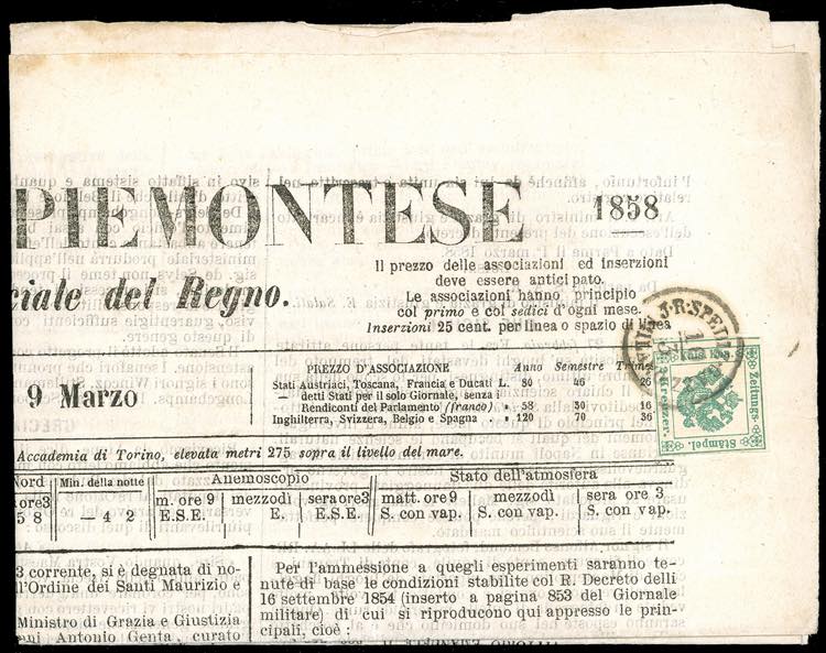 1858 - 2 kr. verde scuro (1), ... 