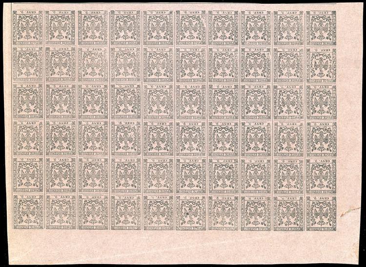 1855 - 9 cent. violetto grigio, ... 