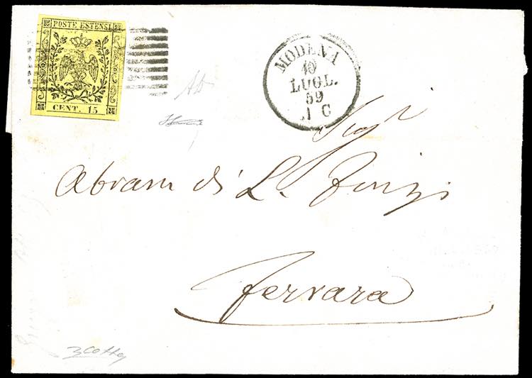 1859 - 15 cent. giallo (3), ... 