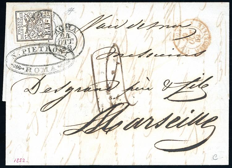 STATO PONTIFICIO-FRANCIA 1852 - 5 ... 