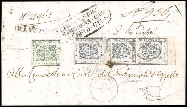 1859 - 5 cent. verde e 20 cent. ... 