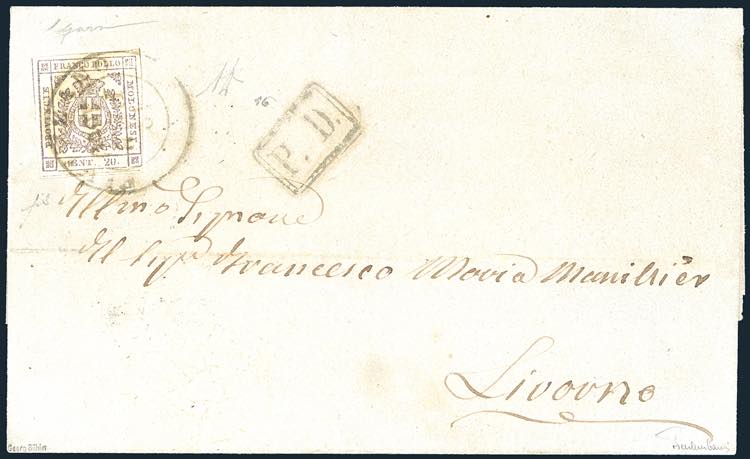 1860 - 20 cent. lilla grigio ... 