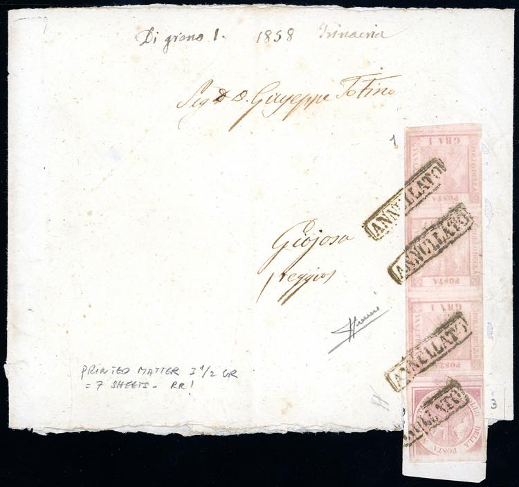 1858 - 1/2 grano rosa chiaro, 1 ... 