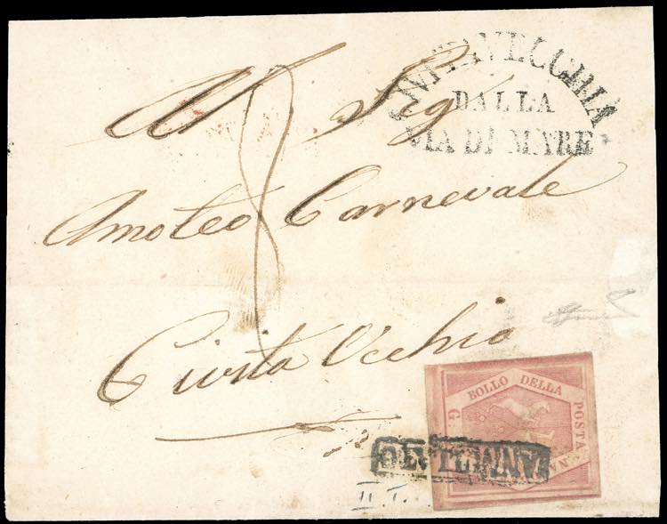 1860 - 10 grana carminio rosa, II ... 