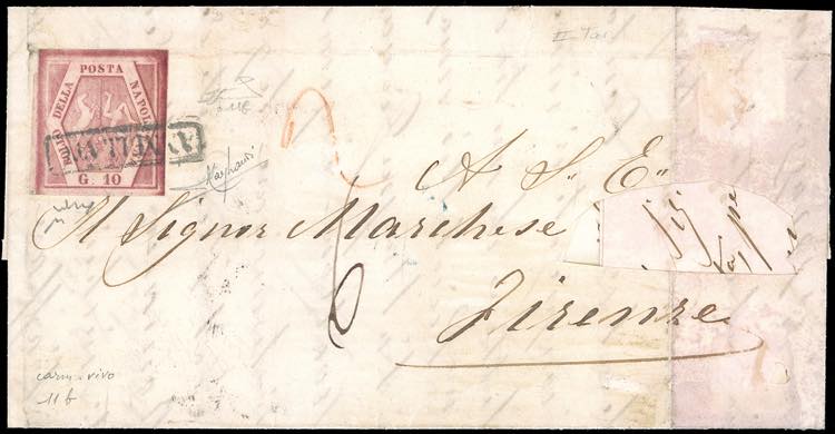 1860 - 10 grana carminio vivo, II ... 