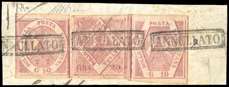 1858 - 50 grana rosa lillaceo, ... 