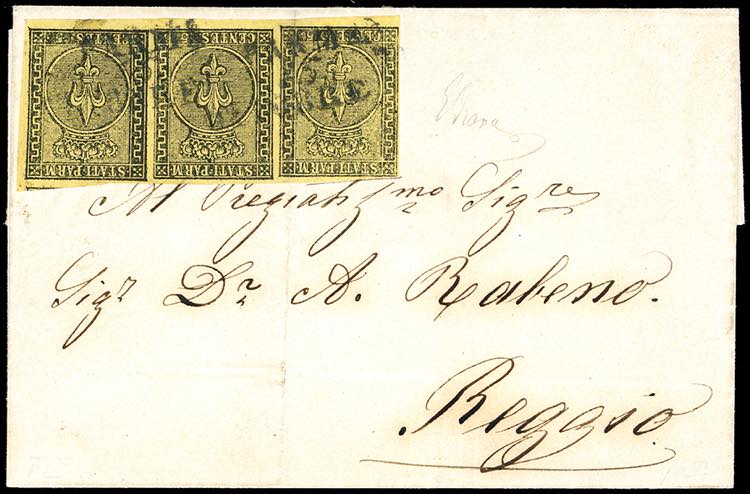 1855 - 5 cent. giallo arancio (1), ... 