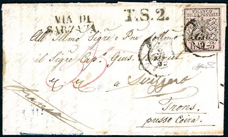 STATO PONTIFICIO-SVIZZERA 1853 - 5 ... 