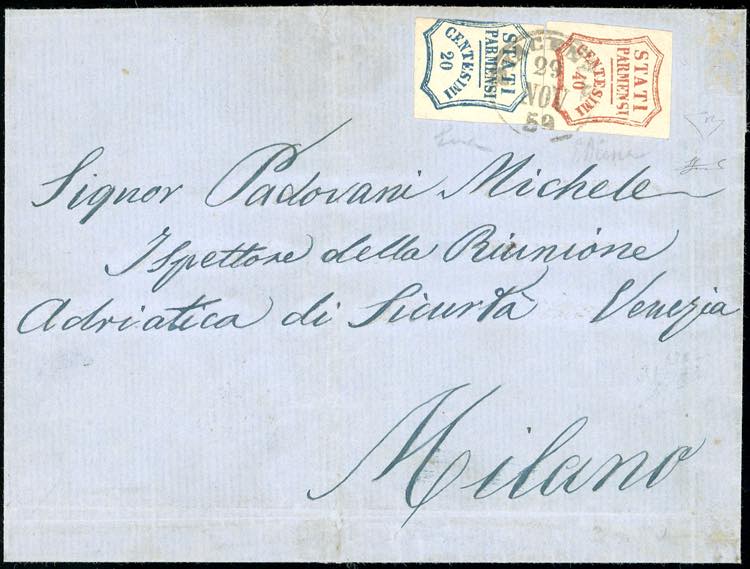 1859 - 40 cent. rosso bruno, I ... 