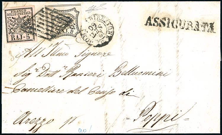 1860 - 5 baj rosa carminio, 8 baj ... 