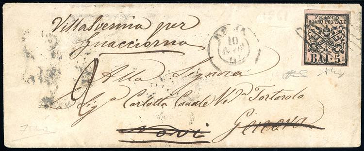 1861 - 5 baj rosa vinaceo (6A), ... 