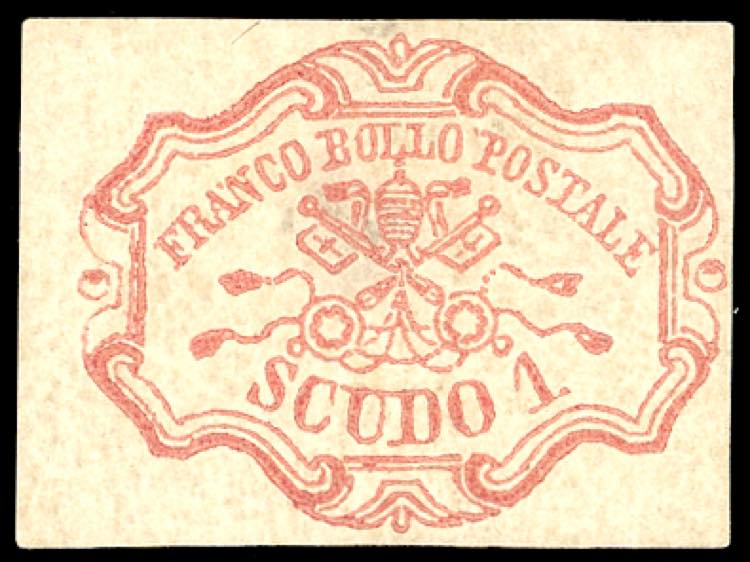 1852 - 1 scudo rosa carminio (11), ... 