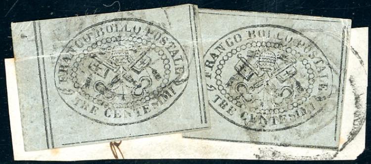 1867 - 3 cent. grigio (15), due ... 
