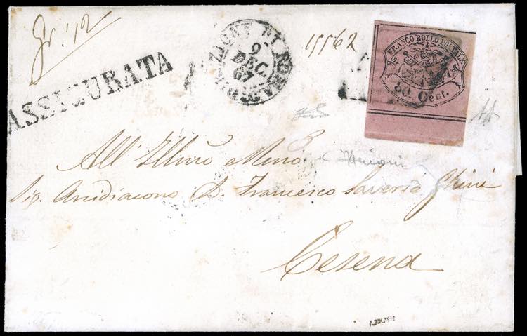 1867 - 80 cent. rosa lillaceo ... 