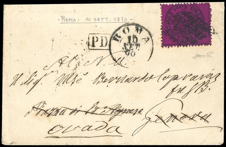 1870 - 20 cent. rubino (28f), ... 