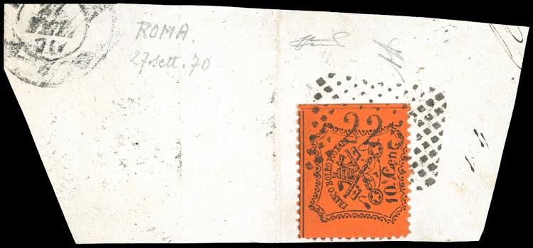 1870 - 10 cent. arancio vermiglio, ... 