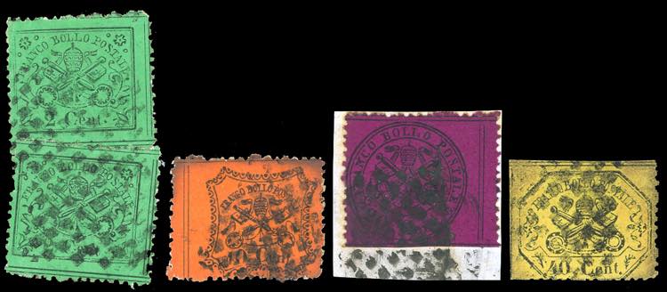 1870 - 2 cent. verde chiaro, due ... 