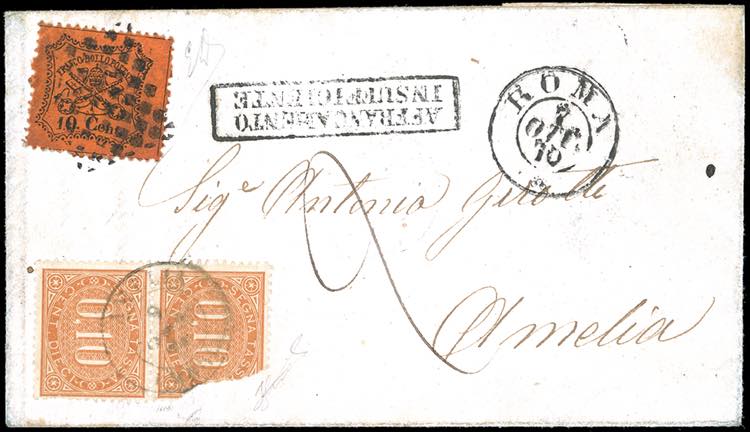 1870 - 10 cent. arancio vermiglio ... 