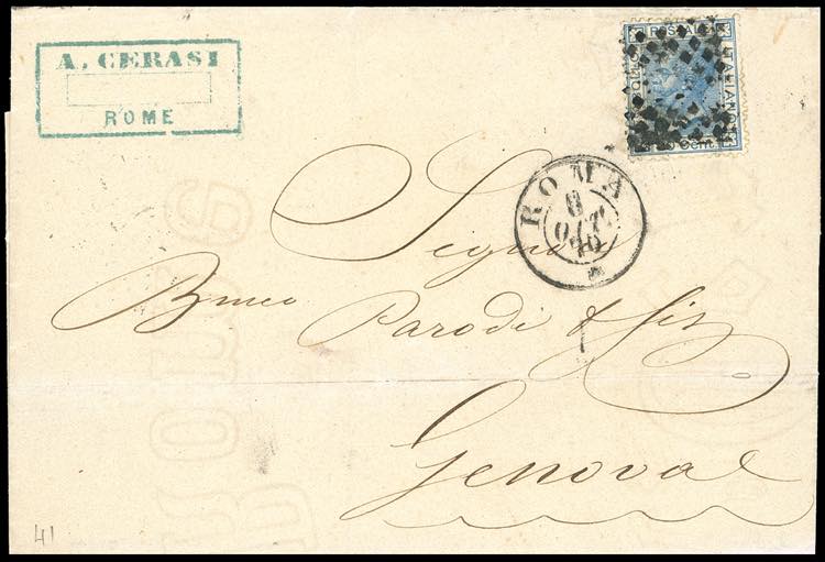 1870 - 20 cent. azzurro, tiratura ... 
