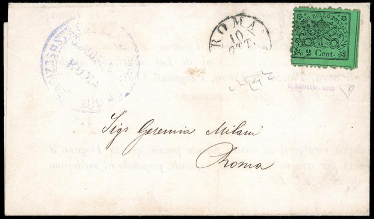 1870 - 2 cent. verde chiaro (22), ... 