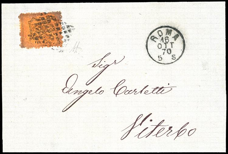 1870 - 10 cent. arancio vermiglio ... 