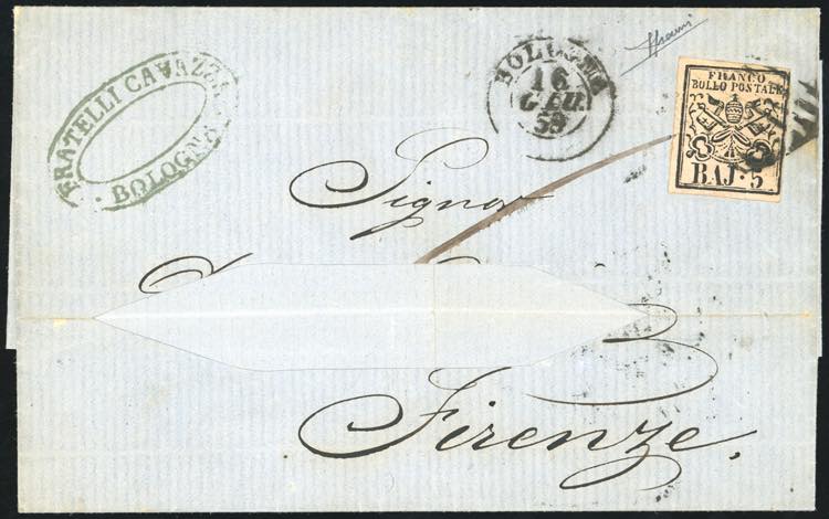 1859 - 5 baj rosa carminio (6A), ... 