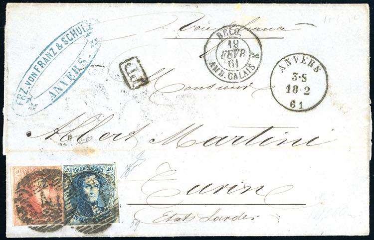 SARDEGNA-BELGIO 1861 - Lettera da ... 