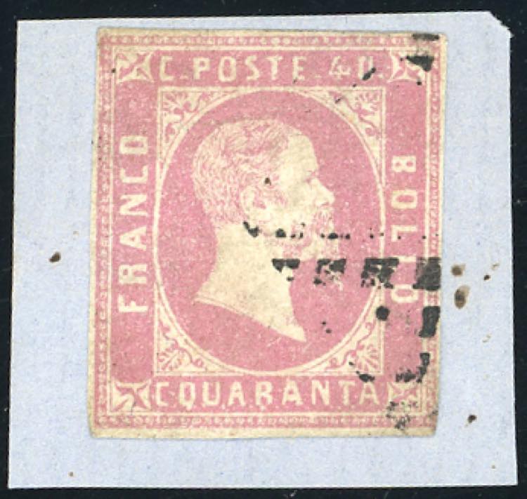 1851 - 40 cent. rosa (3), sfiorato ... 